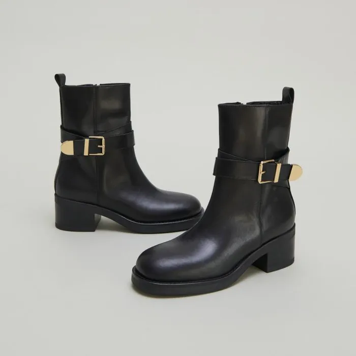Women Buckle Ankle Boots Black JONAK Ankle Boots Lowboots