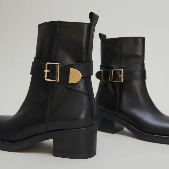 Women Buckle Ankle Boots Black JONAK Ankle Boots Lowboots