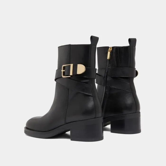Women Buckle Ankle Boots Black JONAK Ankle Boots Lowboots