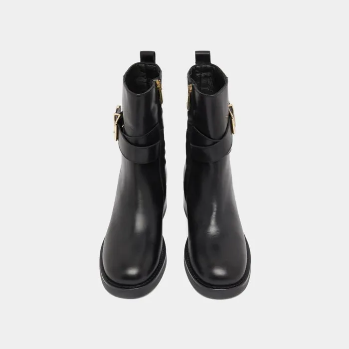 Women Buckle Ankle Boots Black JONAK Ankle Boots Lowboots