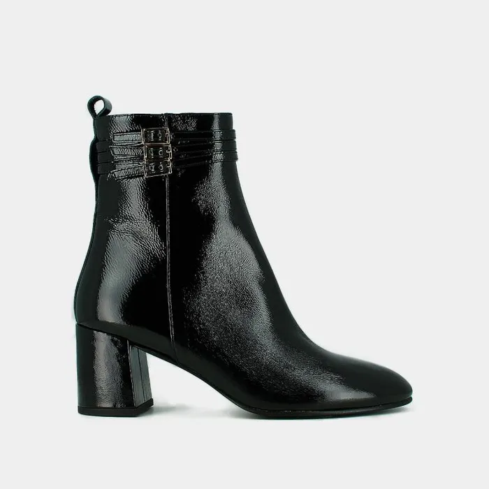 Women Buckle Details Ankle Boots Black JONAK Ankle Boots Lowboots