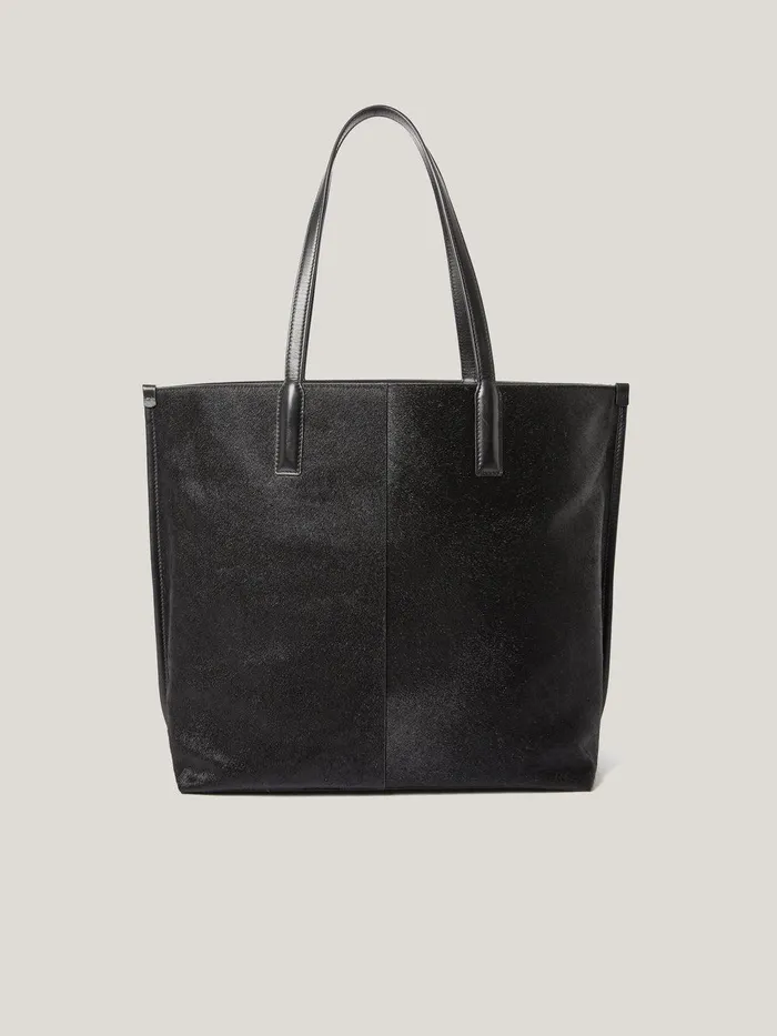 Women Calf Hair Leather Tote Black Jigsaw Bags