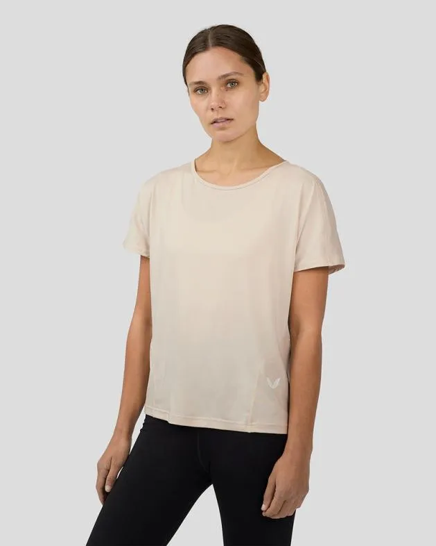 Women Castore Tops WoFlow Training Movement Short Sleeve T Shirt 8211 Beige