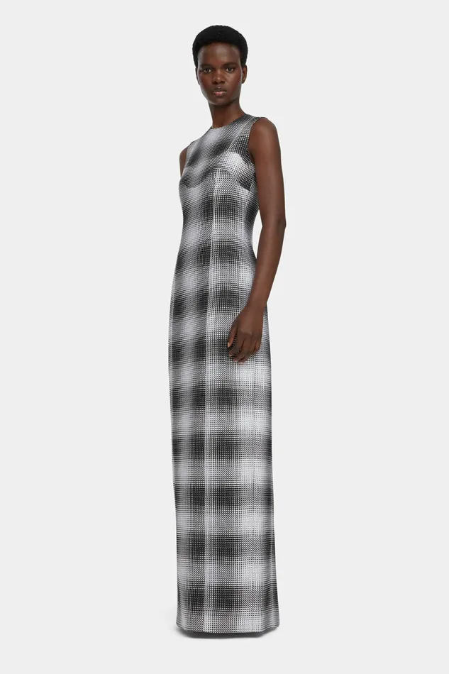 Women Celene Dress In Black and White Checked Cloque Dresses Emilia Wickstead Women Celene Dress In Black and White Checked Cloque Dresses Emilia Wickstead