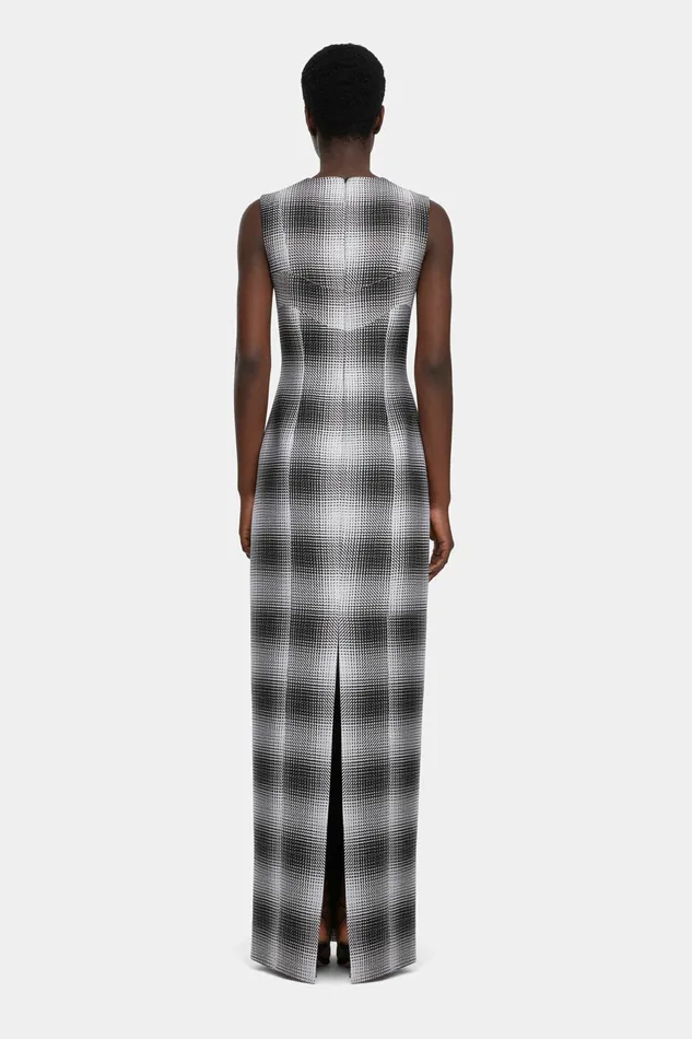 Women Celene Dress In Black and White Checked Cloque Dresses Emilia Wickstead Women Celene Dress In Black and White Checked Cloque Dresses Emilia Wickstead
