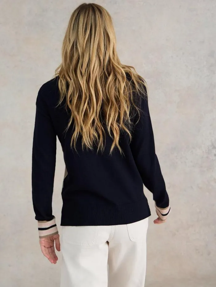 Women CITY STAR JUMPER Navy Print White Stuff Knitwear