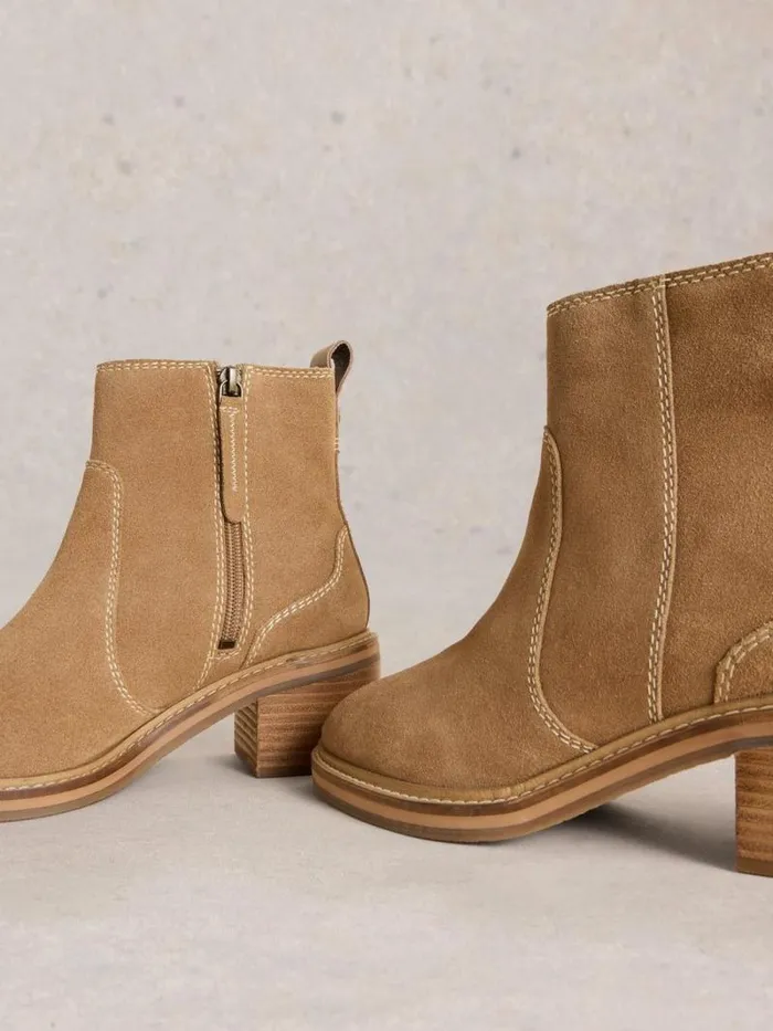 Women Cleo Block Heel Boot Light Tan White Stuff Heels Women Cleo Block Heel Boot Light Tan White Stuff Heels