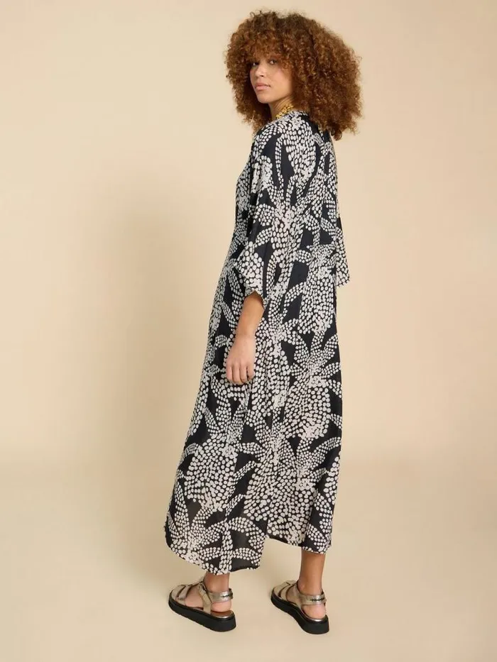 Women Cleo Printed Kimono Black Multi White Stuff Swimwear Women Cleo Printed Kimono Black Multi White Stuff Swimwear