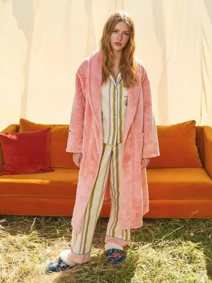 Women Clover Cosy Dressing Gown Mid Pink White Stuff Nightwear Women Clover Cosy Dressing Gown Mid Pink White Stuff Nightwear
