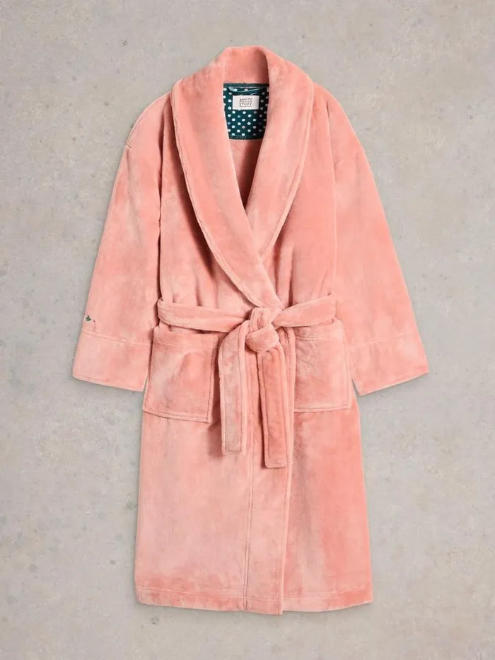 Women Clover Cosy Dressing Gown Mid Pink White Stuff Nightwear Women Clover Cosy Dressing Gown Mid Pink White Stuff Nightwear