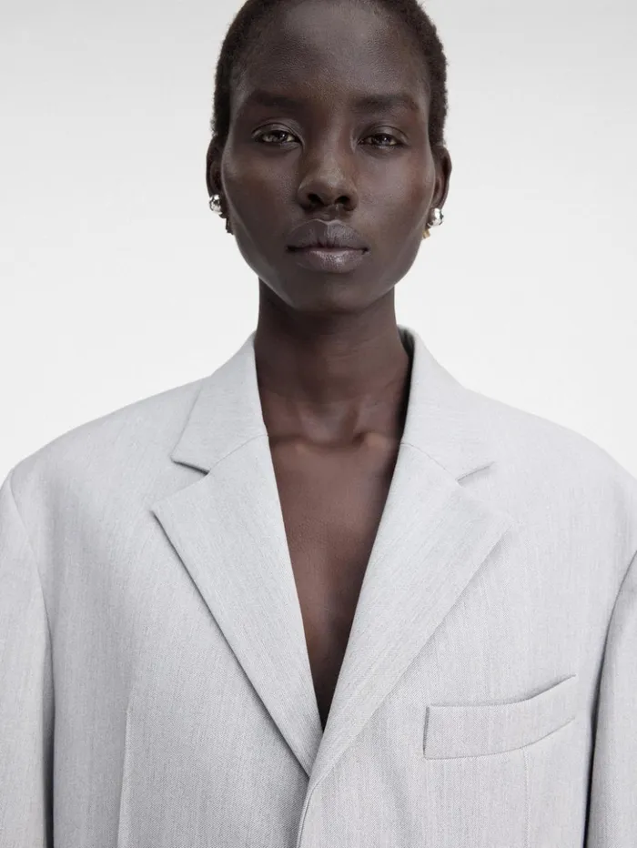 Women Coats and Jackets JACQUEMUS The Man039s Jacket Light Grey