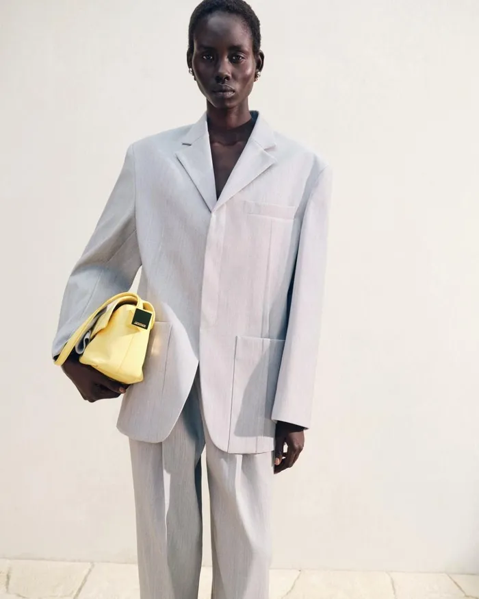 Women Coats and Jackets JACQUEMUS The Man039s Jacket Light Grey