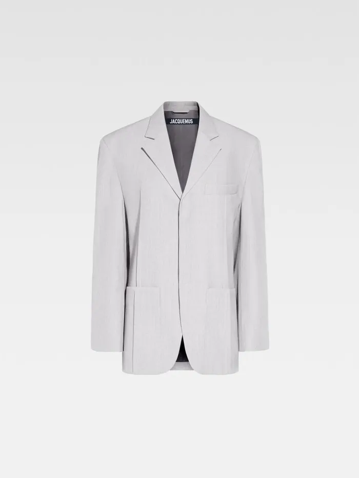 Women Coats and Jackets JACQUEMUS The Man039s Jacket Light Grey