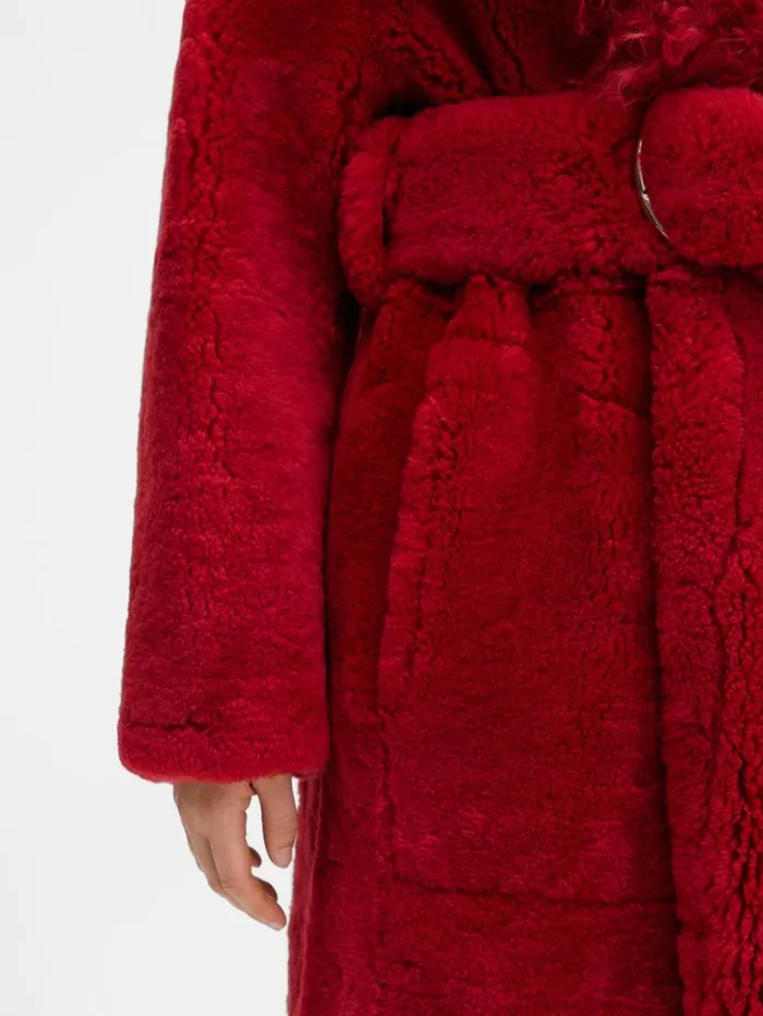Women Coats and Jackets JACQUEMUS The Pilou Long Coat Dark Red