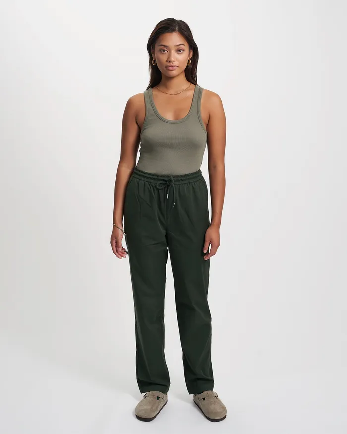 Women Colorfulstandard Organic Twill Pants 8211 Hunter Green Pants