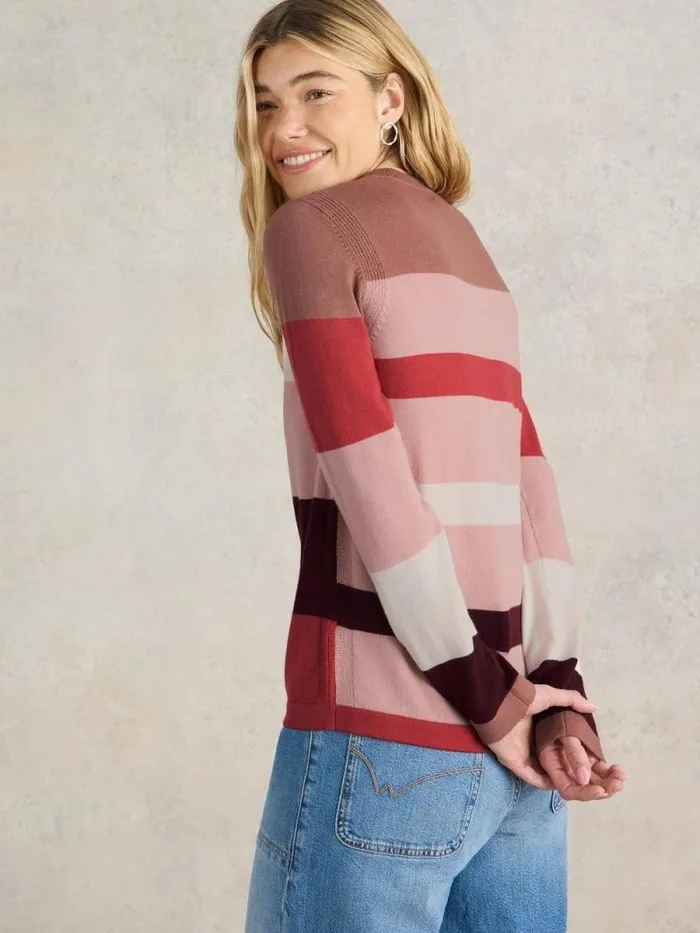 Women COLOUR BLOCK MERINO JUMPER Plum Multi White Stuff Knitwear Women COLOUR BLOCK MERINO JUMPER Plum Multi White Stuff Knitwear