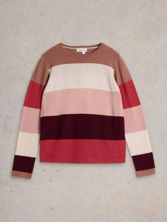 Women COLOUR BLOCK MERINO JUMPER Plum Multi White Stuff Knitwear Women COLOUR BLOCK MERINO JUMPER Plum Multi White Stuff Knitwear
