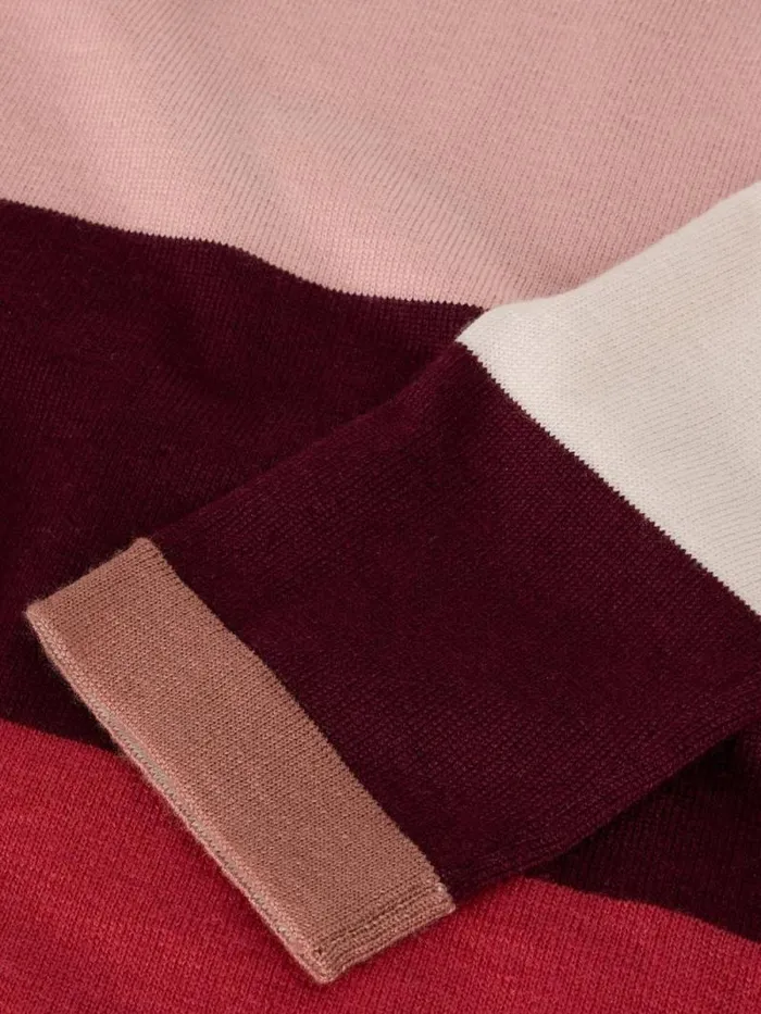 Women COLOUR BLOCK MERINO JUMPER Plum Multi White Stuff Knitwear Women COLOUR BLOCK MERINO JUMPER Plum Multi White Stuff Knitwear