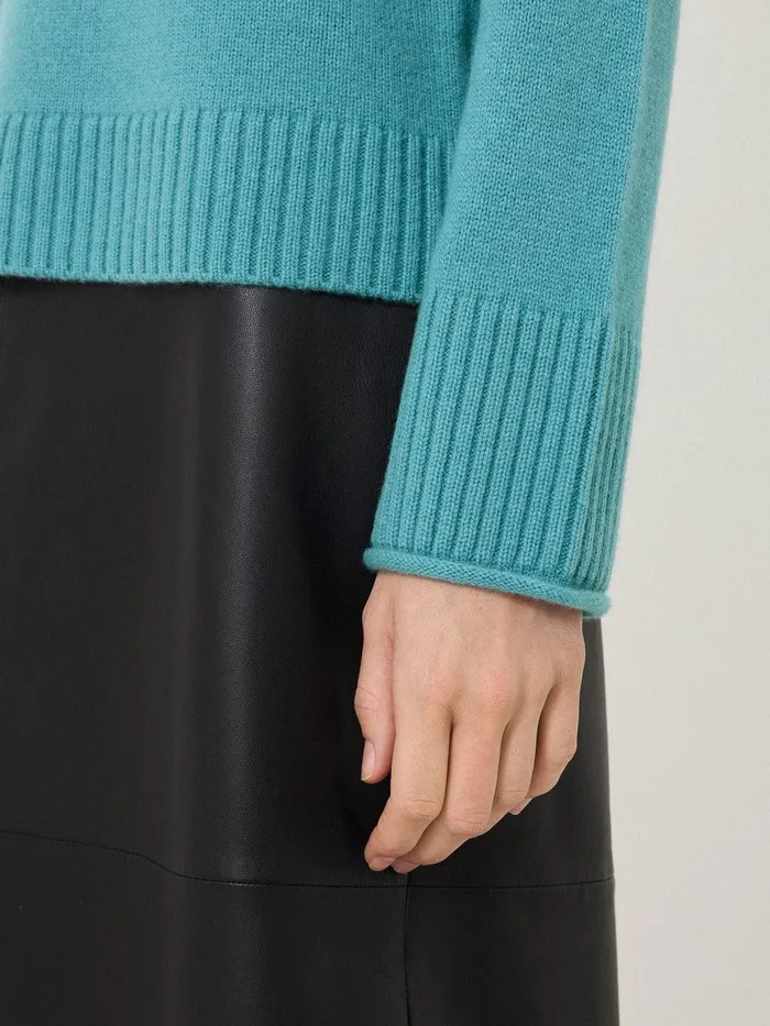 Women Compact Wool Cashmere Blend Jumper Powder Blue Jigsaw Knitwear and Cashmere