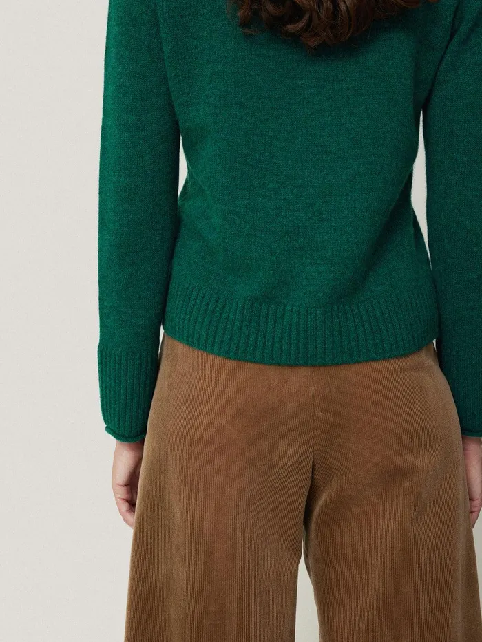 Women Compact Wool Cashmere Blend Jumper Sherwood Green Jigsaw Knitwear and Cashmere