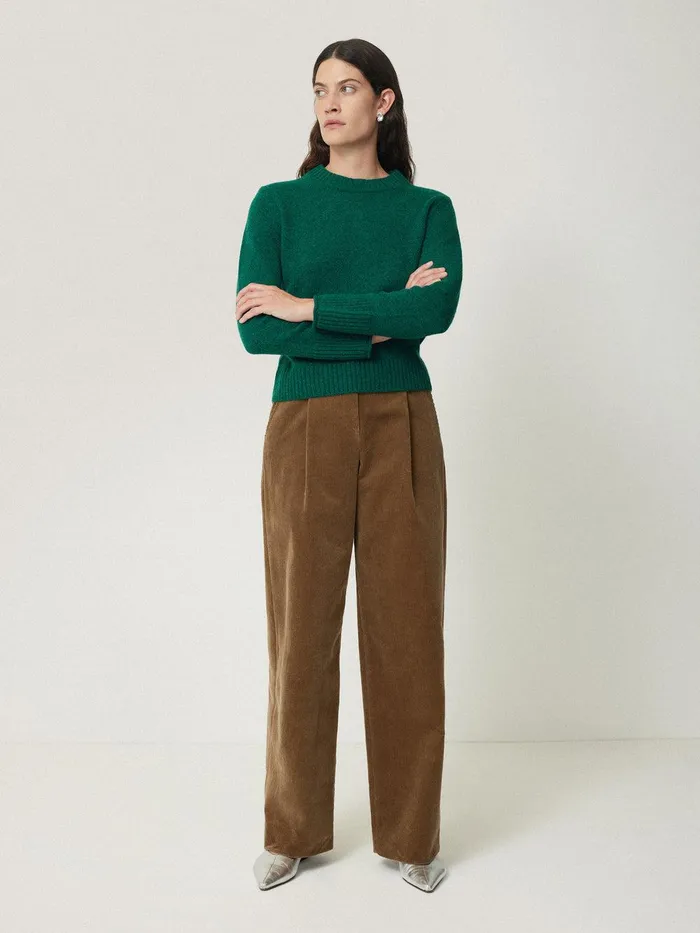 Women Compact Wool Cashmere Blend Jumper Sherwood Green Jigsaw Knitwear and Cashmere