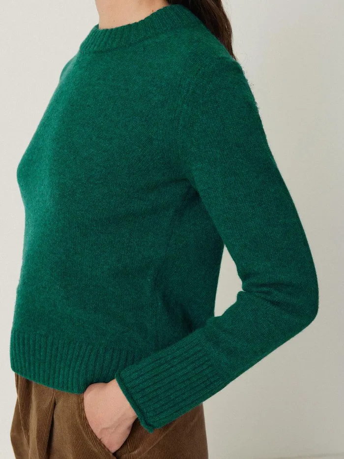 Women Compact Wool Cashmere Blend Jumper Sherwood Green Jigsaw Knitwear and Cashmere