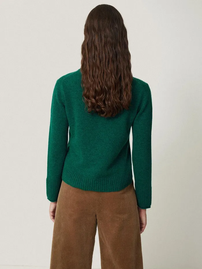 Women Compact Wool Cashmere Blend Jumper Sherwood Green Jigsaw Knitwear and Cashmere