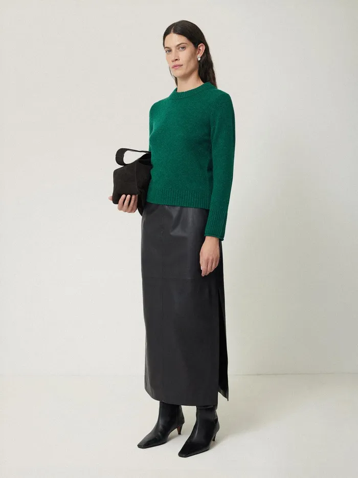Women Compact Wool Cashmere Blend Jumper Sherwood Green Jigsaw Knitwear and Cashmere