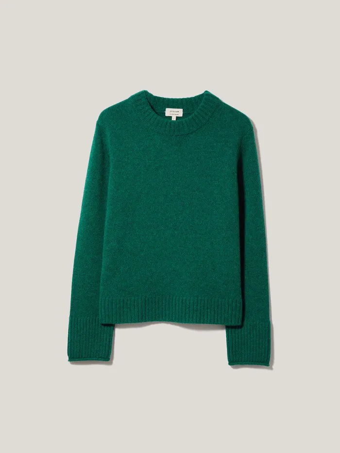 Women Compact Wool Cashmere Blend Jumper Sherwood Green Jigsaw Knitwear and Cashmere