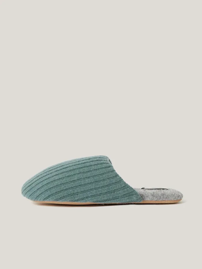 Women Compact Wool Slipper Blue Jigsaw Pyjamas and Loungewear