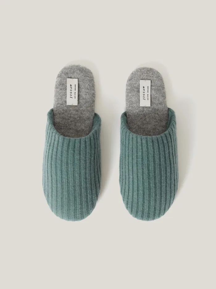 Women Compact Wool Slipper Blue Jigsaw Pyjamas and Loungewear