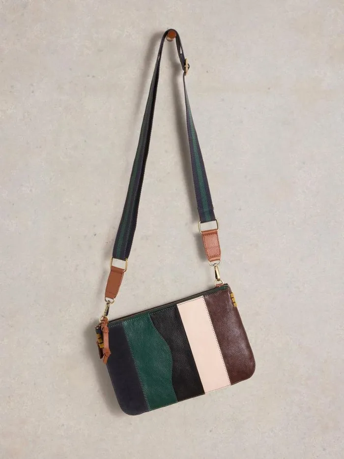 Women Connie Double Pouch Crossbody Green Multi White Stuff Bags and Purses Women Connie Double Pouch Crossbody Green Multi White Stuff Bags and Purses