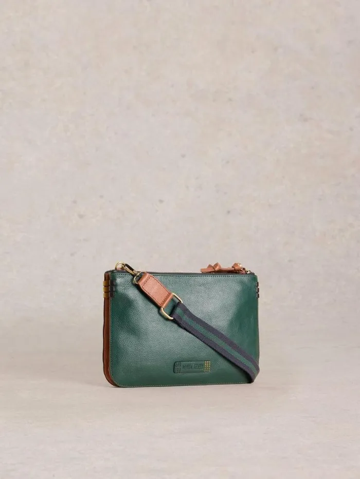 Women Connie Double Pouch Crossbody Green Multi White Stuff Bags and Purses Women Connie Double Pouch Crossbody Green Multi White Stuff Bags and Purses
