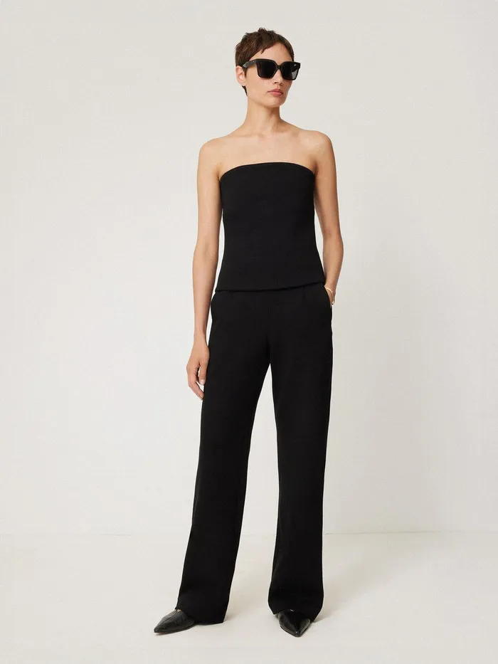 Women Crepe Ponte Jersey Strapless Top Black Jigsaw Shirts and Tops