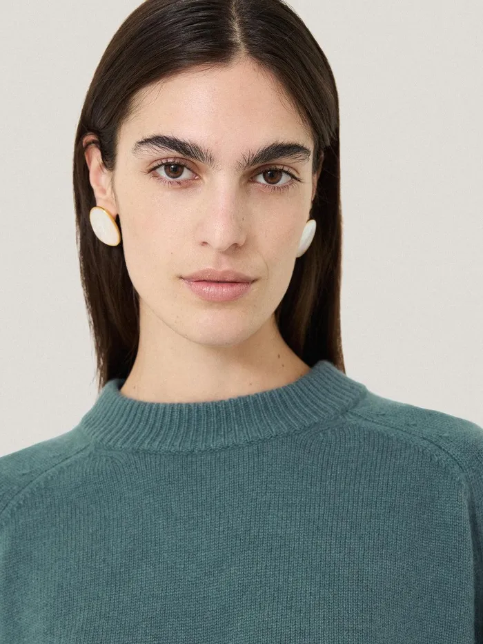 Women Crew Neck Poncho Jumper Blue Jigsaw Knitwear and Cashmere