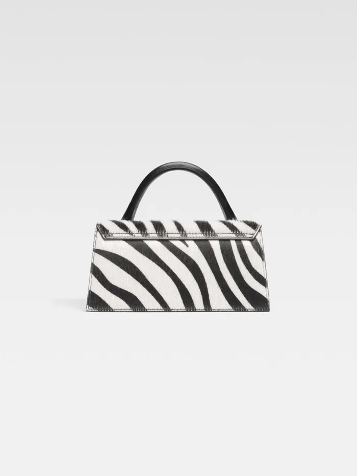 Women Crossbody and Handbags JACQUEMUS The Long Chiquito Black and White Zebra