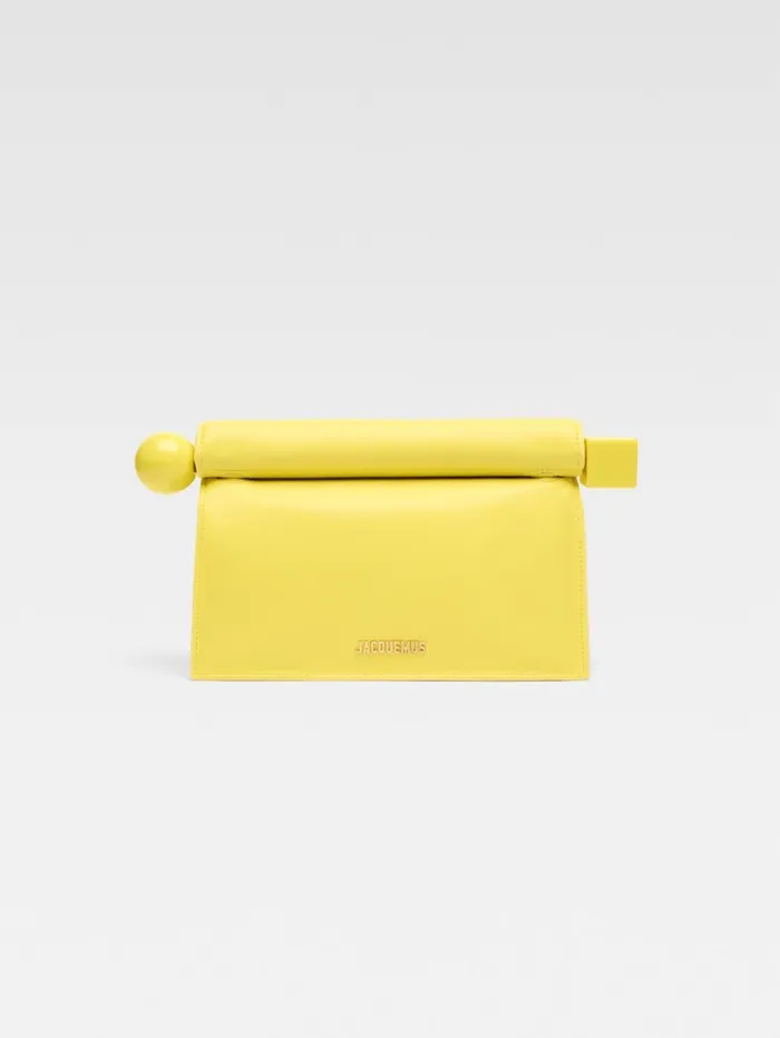 Women Crossbody and Handbags JACQUEMUS The Rond Carr Clutch Yellow