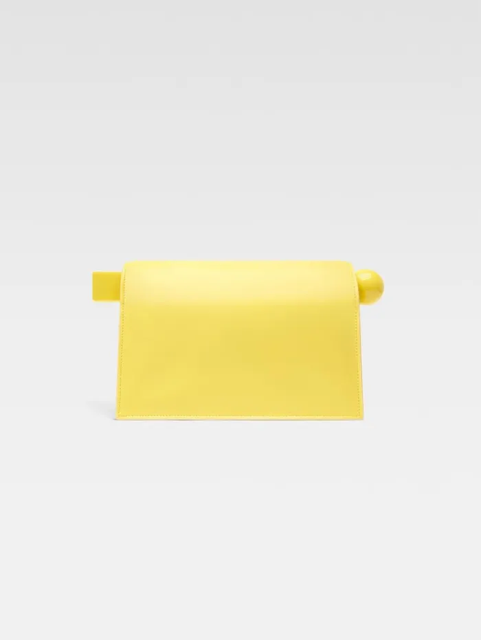Women Crossbody and Handbags JACQUEMUS The Rond Carr Clutch Yellow