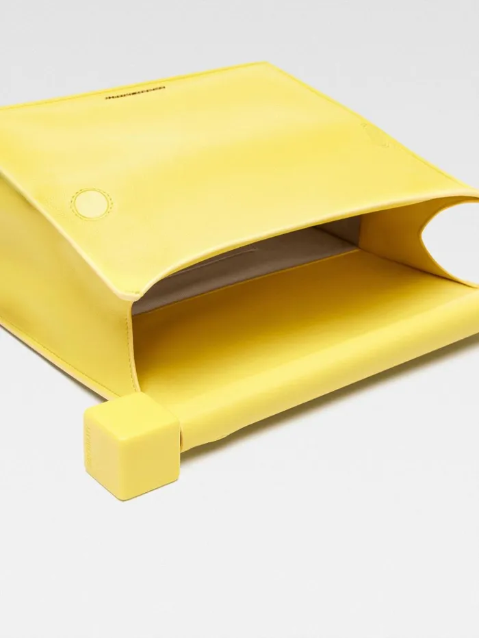 Women Crossbody and Handbags JACQUEMUS The Rond Carr Clutch Yellow