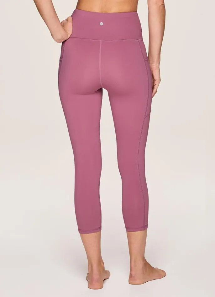 Women Crossover Ultra Hold Capri Dusty Rose RBX Active Leggings