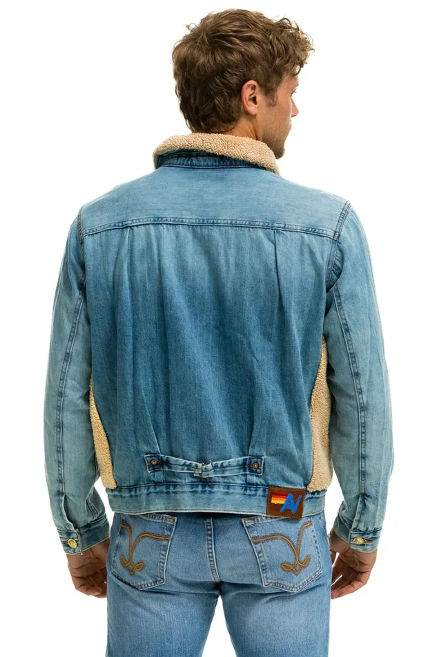 Women Denim Aviator Nation ASPEN SHERPA UNISEX DENIM JACKET 8211 VINTAGE WHEAT Women Denim Aviator Nation ASPEN SHERPA UNISEX DENIM JACKET 8211 VINTAGE WHEAT