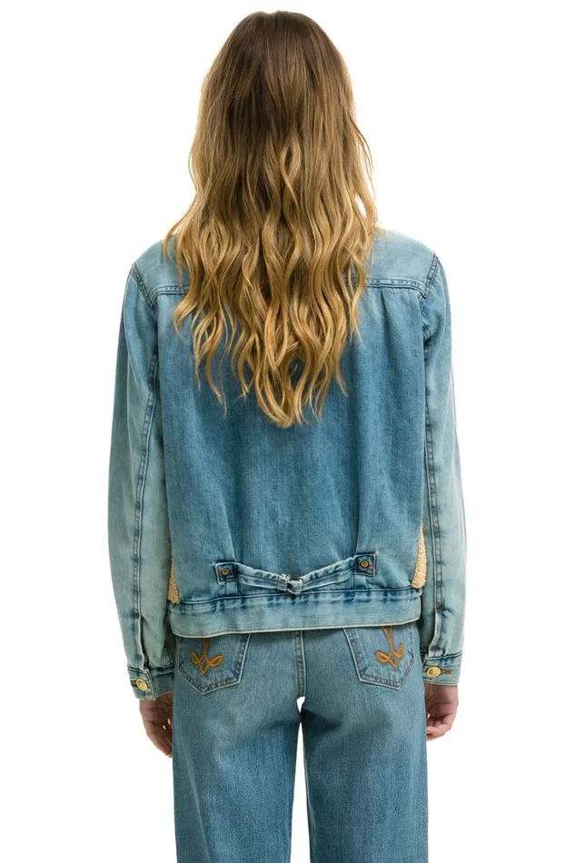 Women Denim Aviator Nation ASPEN SHERPA UNISEX DENIM JACKET 8211 VINTAGE WHEAT Women Denim Aviator Nation ASPEN SHERPA UNISEX DENIM JACKET 8211 VINTAGE WHEAT