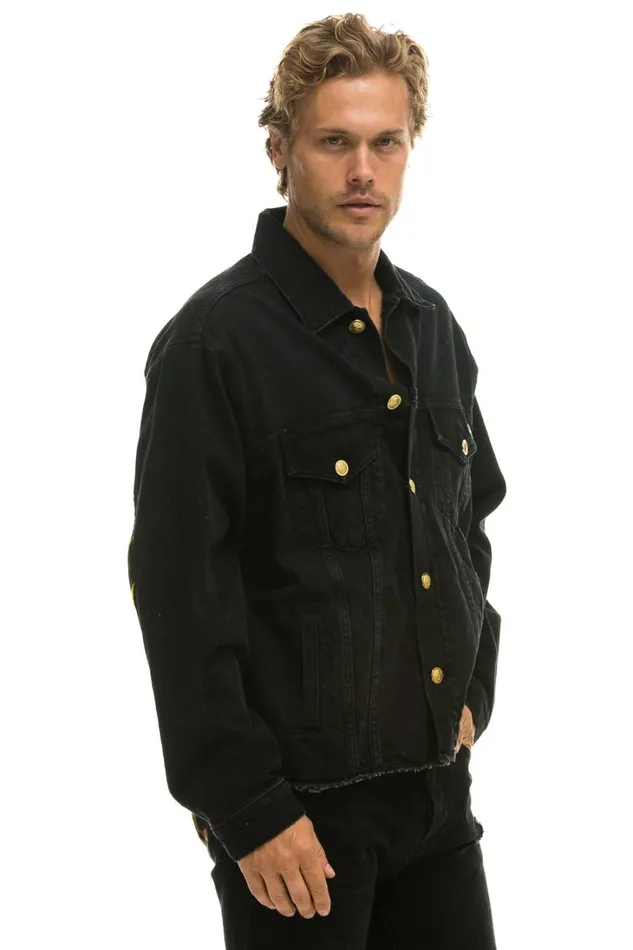 Women Denim Aviator Nation NEED FOR SPEED OVERSIZED CROP DENIM JACKET 8211 VINTAGE BLACK