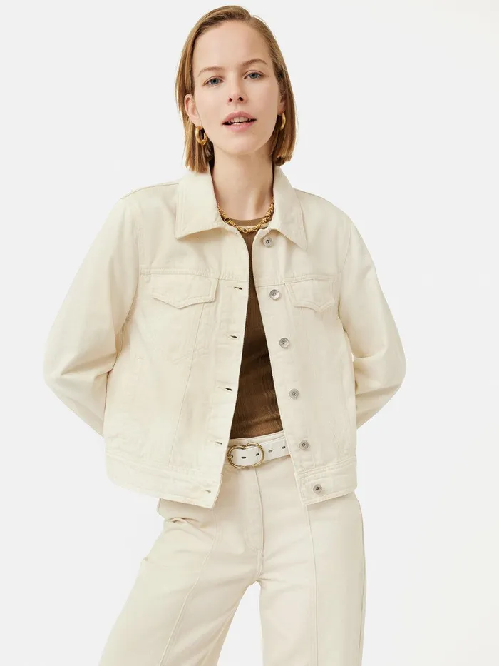 Women Denim Jacket Cream Jigsaw Denim