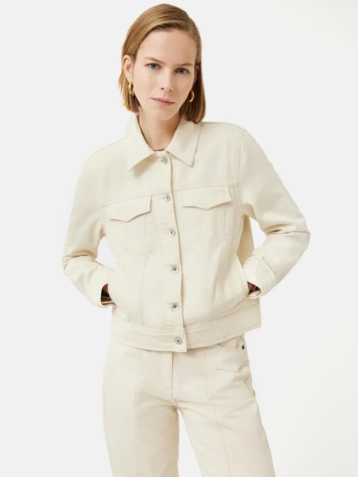 Women Denim Jacket Cream Jigsaw Denim