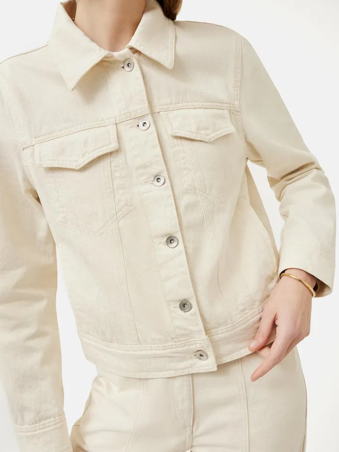 Women Denim Jacket Cream Jigsaw Denim