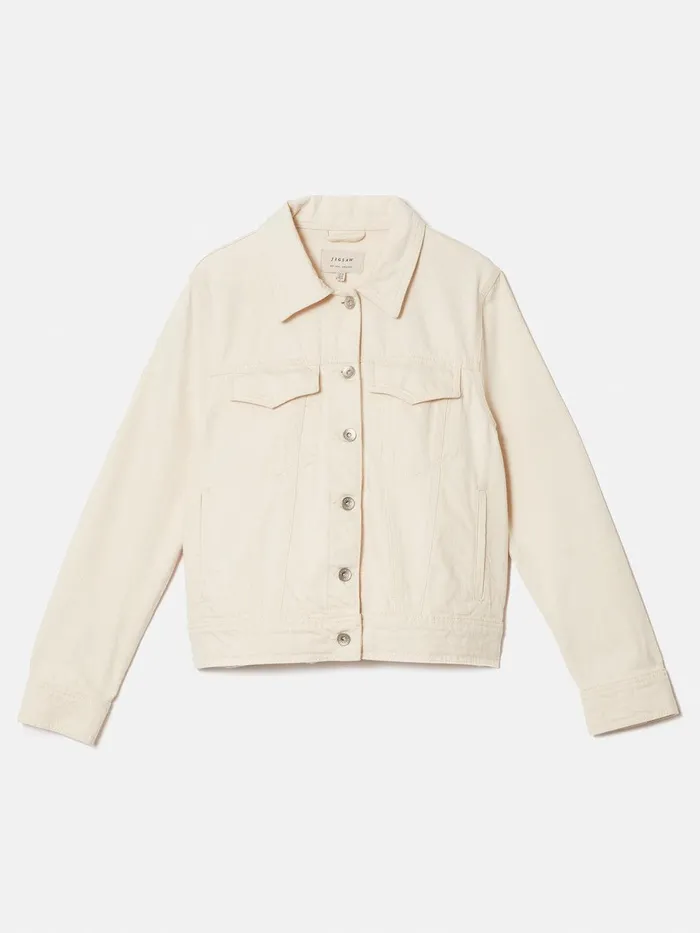 Women Denim Jacket Cream Jigsaw Denim