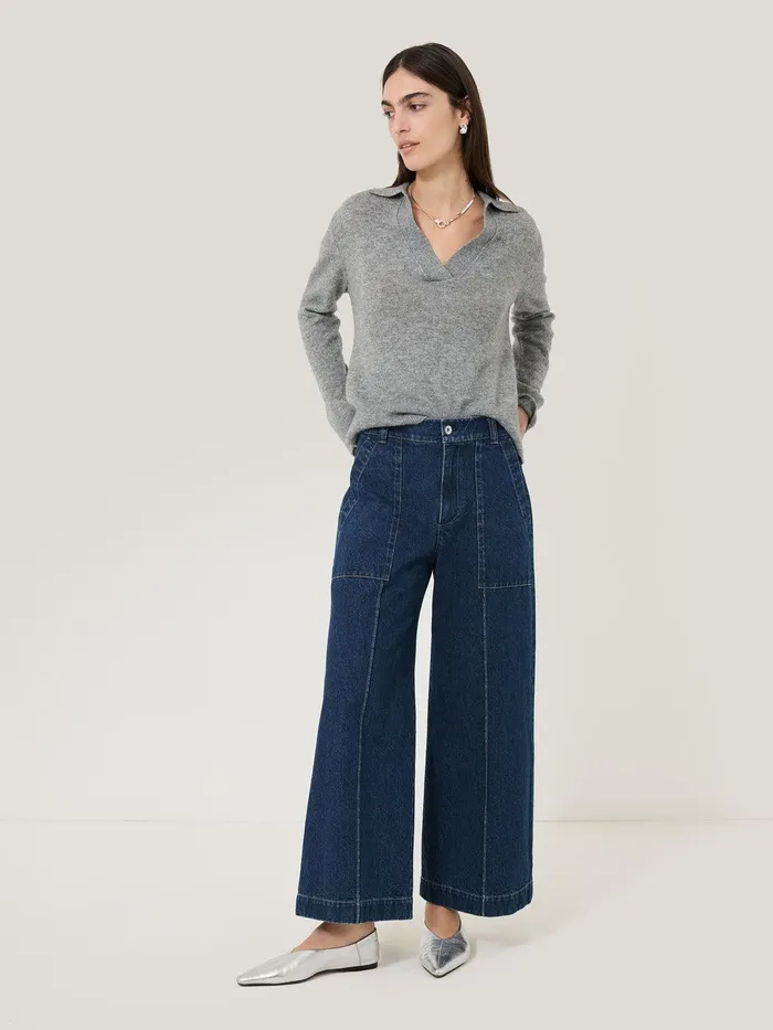 Women Denim Sailor Trouser Indigo Jigsaw Denim
