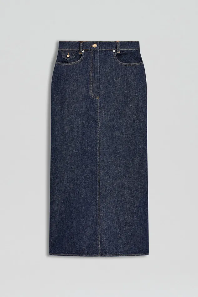 Women Denim Scanlan Theodore DENIM FIVE POCKET PENCIL SKIRT INDIGOB Women Denim Scanlan Theodore DENIM FIVE POCKET PENCIL SKIRT INDIGOB