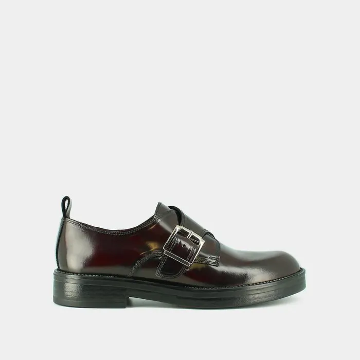 Women Derbies With Adjustable Buckles Burgundy JONAK Derbies Oxfords
